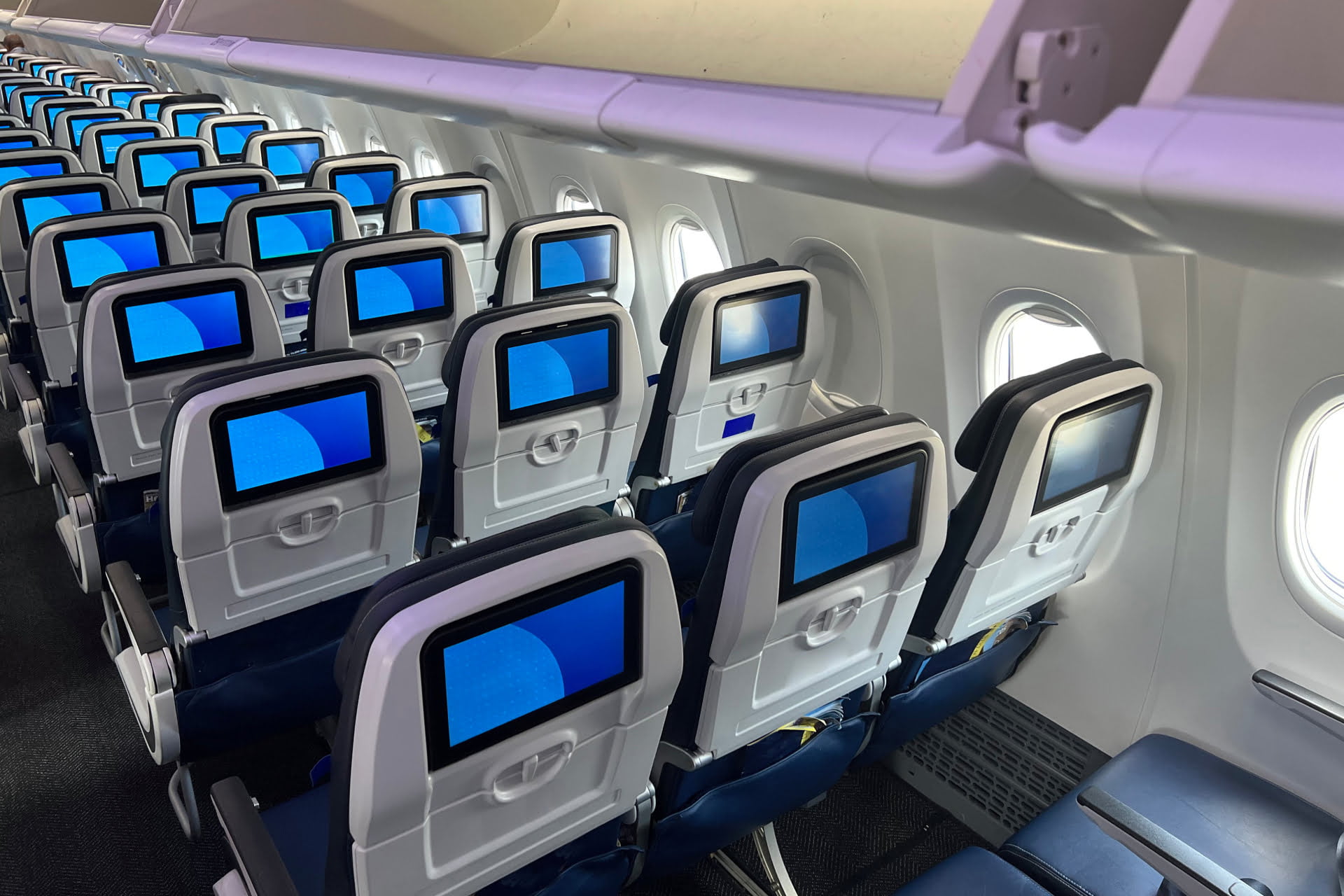 Empty Airplane Cabin Interior